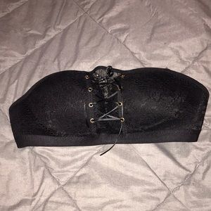 Black lace holster bra